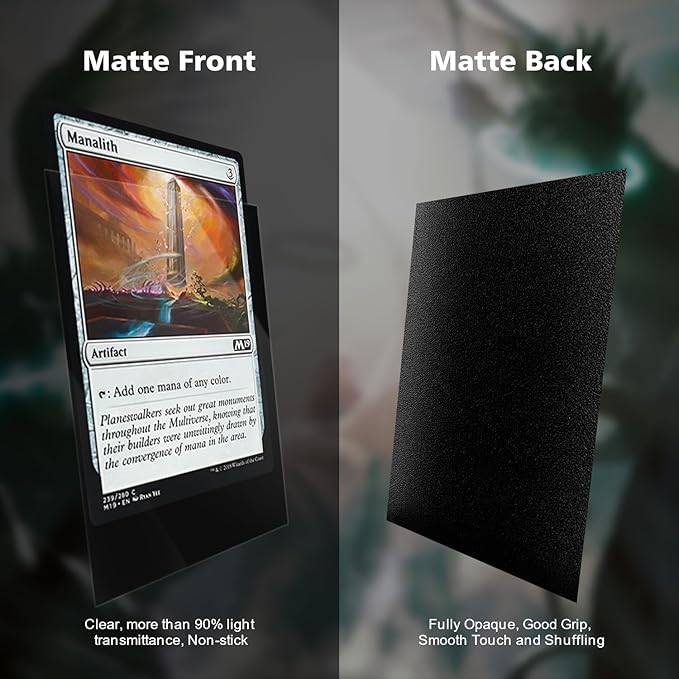 Black MTG Card Sleeves 300CT, Matte Textured Back Card Sleeve Deck Card Protectors, Standard Size Card Sleeves for MTG, Baseball Card, Sports Cards, Game Card