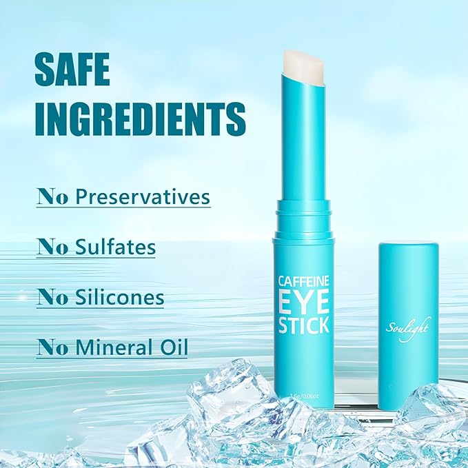 Soulight Caffeine Eye Stick, Anti-Aging Eye Balm, Advanced Revitalizing Eye Cream for Wrinkles, Dark Circles, Puffiness & Bags Under Eyes - Retinol Eye Cream Moisturizes, Softens & Nourish Skin