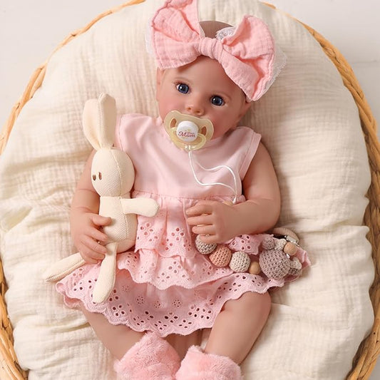 BABESIDE Lifelike Reborn Baby Dolls - 20-inch Cute Realistic Baby Doll Newborn Girl Soft Cuddly Real Life Baby Dolls with Accessories for Kids Age 3 4 5 6 7 8 9 Years Playing and Gift Giving