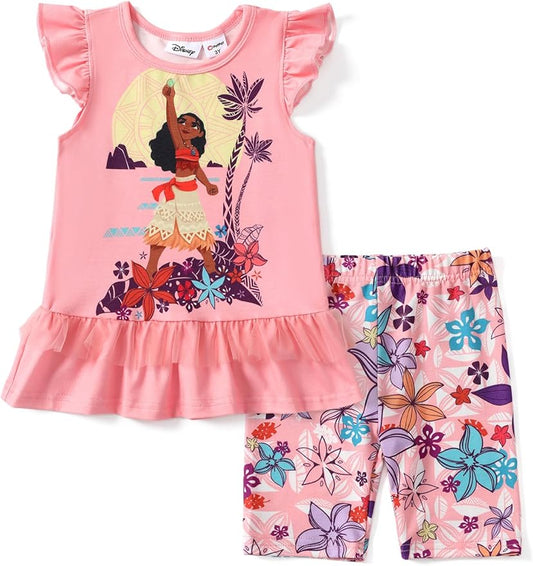 Disney Minnie Mouse Frozen Princess Marvel Toddler Girls Clothes Long Sleeve Sweatshirt + Leggings 2pcs Outfits Set 2-6Y