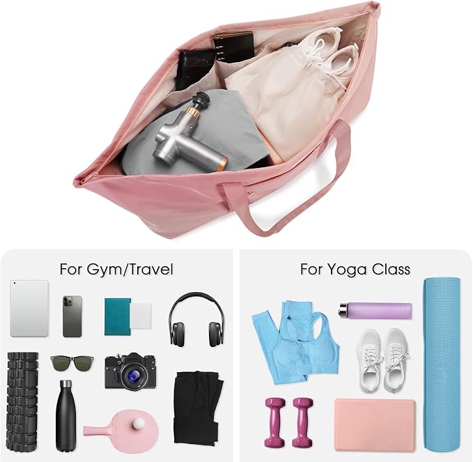 sportsnew Large Yoga Mat Bag with Shoes Compartment and Wet Pocket Ladies Pilates Gym Tote Bag with Yoga Mat Holder Strap for Women Men Workout Carrier Stuff Accessories