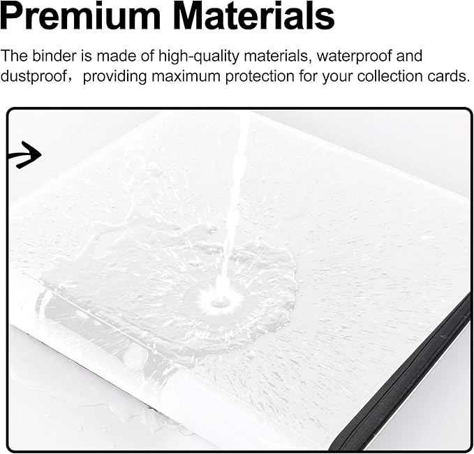 Top Loader Binder for Cards, 9 Pocket, Holds Up to 360 Toploaders with Ringless 20 Double-Sided Sleeves, Side Loading Top Loader Card Binder with Zipper for Trading Sports Cards in 3" x 4" Toploaders