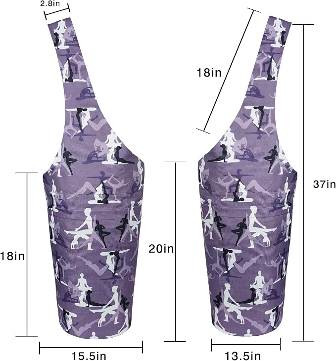 Yoga Mat Bag - Long Tote with Pockets - Holds More Yoga Accessories - Yoga Bag Fit Most Size Mats - Yoga Mat Carrier