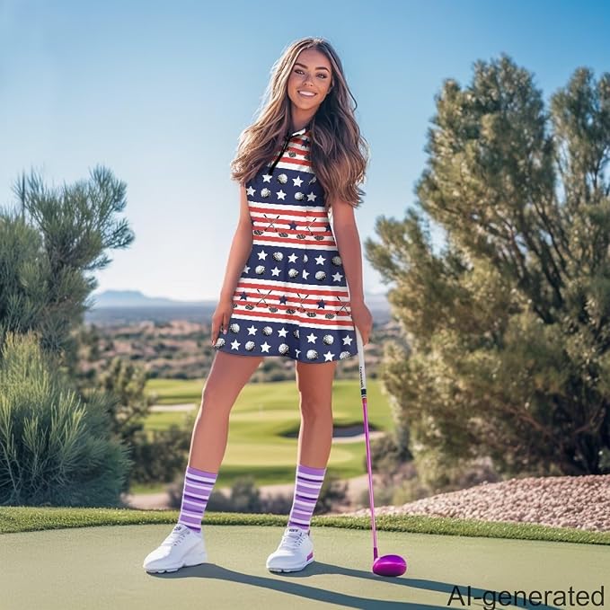 Golf Dress Tennis Dresses for Women with Built in Shorts and Pockets Sleeveless Athletic Dress Workout Dress