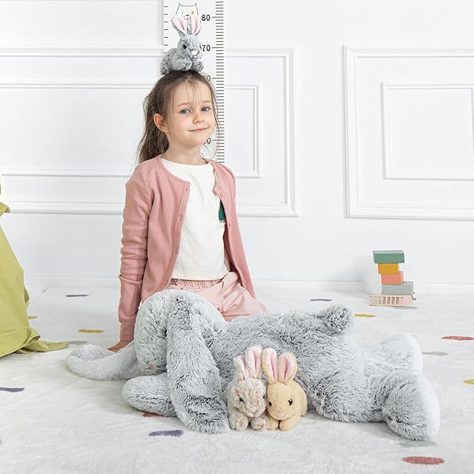 MaoGoLan 4Pcs Easter Bunny Stuffed Animals with 3 Babies Inside, 24” Soft and Cuddly Giant Rabbit Plush, Easter Stuffed Bunny Gift for Kids,Boys,Girls
