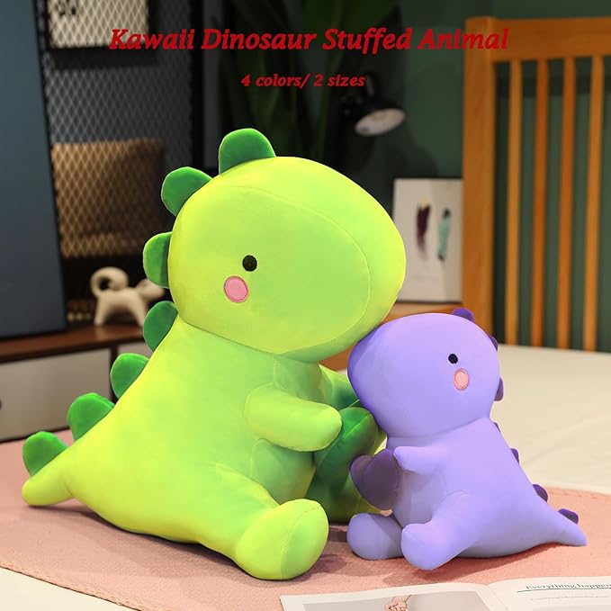 SQEQE Dinosaur Stuffed Animal, Loving Soft Dino Plush Toys with Holding Heart for Valentine Day, Sweet Romantic Anniversary Birthday Gift for Her Girls Boys Girlfriend(Purple,12 inch)