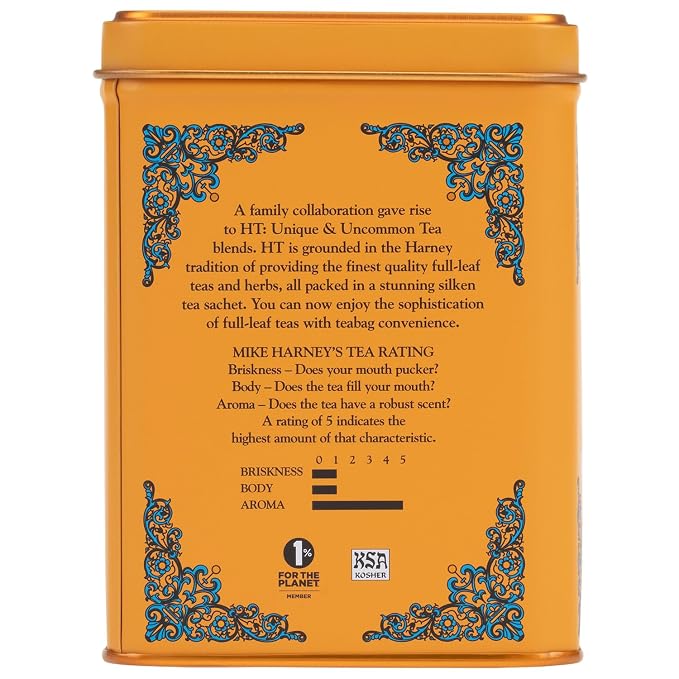 Harney and Sons Decaf Hot Cinnamon , Decaf Flavored Black 20 Sachets per Tin 1.4oz