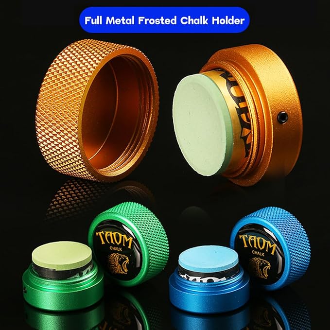 TAOM Pool Chalk Holder Round Shaped Practical Tool Billiards Accessories Magnetic Mini Chalk Tip Case Container Round Box Billiards