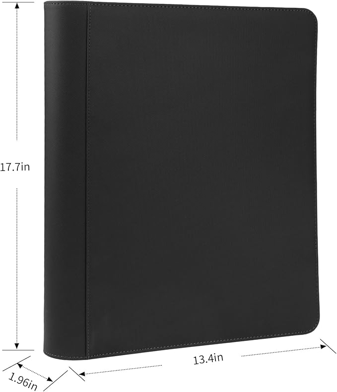 GERMUN PU Card Binder - 16 Pocket, Premium Holder Folders for 1000+ Cards, Double Sided Pocket Album for MTG, TCG (Black)
