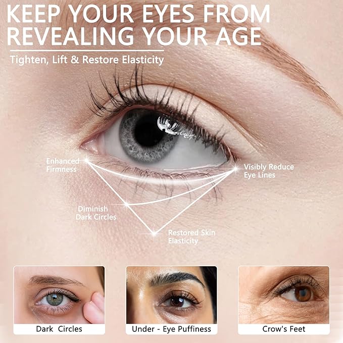 Temporary Instant Eye Tightener Cream - Reduces Bags & Puffiness, Smooths Wrinkles & Fine Lines in Minutes, Temporary Lift & Firm Under-Eye Area, Advanced Lightweight Formula, 1 Fl oz / 30ml