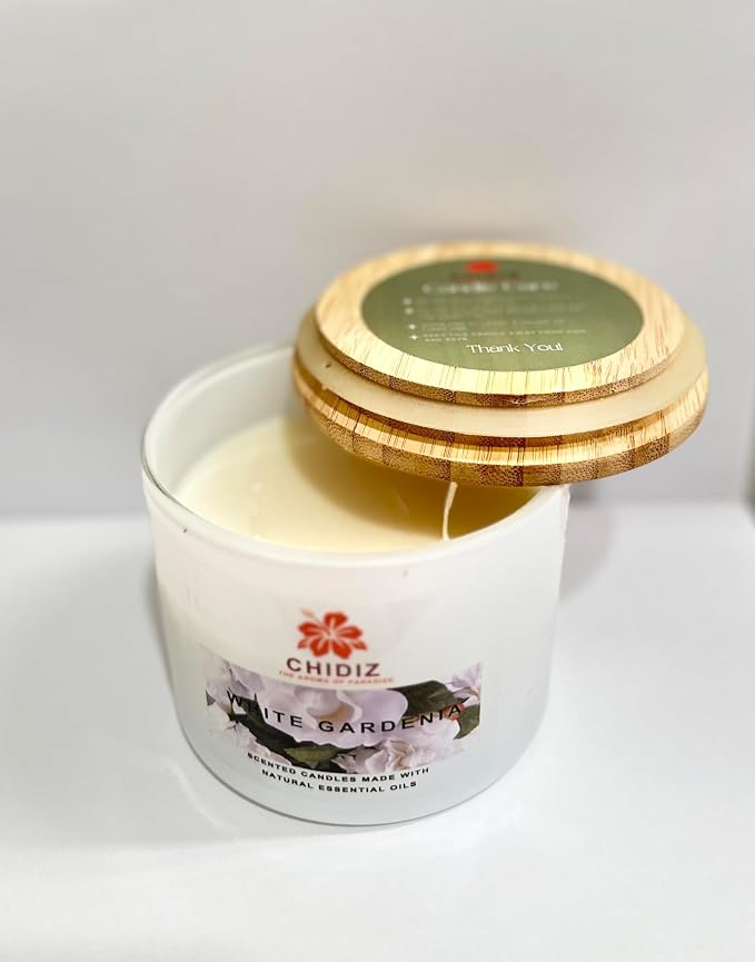 White Gardenia Soy Scented Candles | Large 1 Wick Jar Candle | Up to 45 Hours Burning Time | Relaxing Aromatherapy Candles | Housewarming Gift for Women and Men (Medium, White Gardenia)
