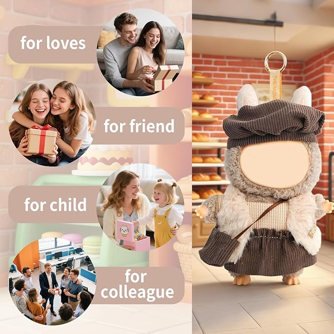 Coolcandy 17cm Doll Clothes for Doll, Fashionable Dolls Outfit with Accessories Suit, Stylish Adorable Dolls Clothes Set, Soft Fabric, Detailed Stitching(Doll Not Included)