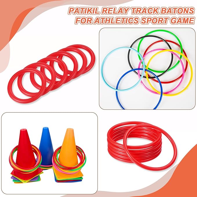 PATIKIL Carnival Ring-Toss Rings Plastic Hoops for Outdoor Party Favor Game Booth