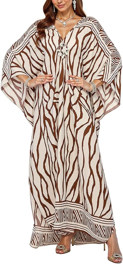 Mumu Dresses for Women Plus Size, Bohemian Kaftan Beach Cover Up Long Maxi Nightgown Soft Loungewear