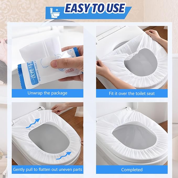 WALWAL 10 Pack Disposable Toilet Seat Covers, Individually Packaged Travel Hygiene Products, Waterproof and Anti-Slip Design for Public Restrooms, Hotels, Potty Training, & On-the-Go Hygiene
