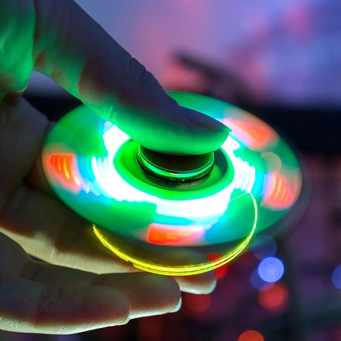 Lewtemi 20 Pcs Fidget Light up Spinners Bulk LED Hand Fidget Adults Glow in The Dark Spinners Party Birthday Gifts Goodie Bag Stuffers Back to School Classroom Prize Return