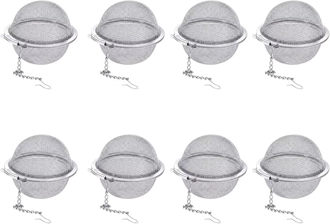 8Pcs Tea Infuser for Loose Leaf Tea, 304 Stainless Steel Tea Ball with Extra-Fine Mesh, Reusable Tea Strainer for Mug & Teapot, Tea Diffuser for Herbal Tea & Spices