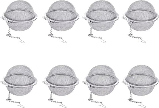 8Pcs Tea Infuser for Loose Leaf Tea, 304 Stainless Steel Tea Ball with Extra-Fine Mesh, Reusable Tea Strainer for Mug & Teapot, Tea Diffuser for Herbal Tea & Spices