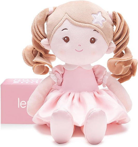 LeyaDoll Soft Baby Doll Toys (12''), My First Baby Rag Doll for 1 Year-Old Girl Birthday Gift, Christmas Plush Toys Gift for Toddler Kids Infants -Princess Starlet