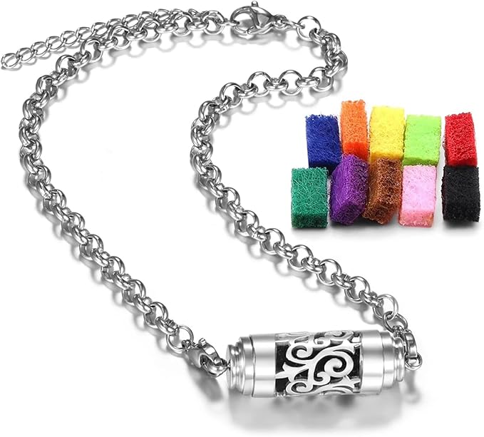 Essential Oil Bracelet,Essential Oil Diffuser Bracelet Stainless Steel Aromatherapy Locket Adjustable Diffuser Bracelet Unisex (Cover-E)