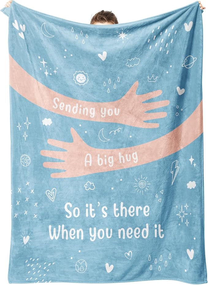 Get Well Gifts for Women Men, Hug/Healing Blanket | Thinking of You/Cancer Care/Sympathy/After Surgery Gifts for Friends, Sister, Coworkers, Soft Throw Blankets 50'' x 60''