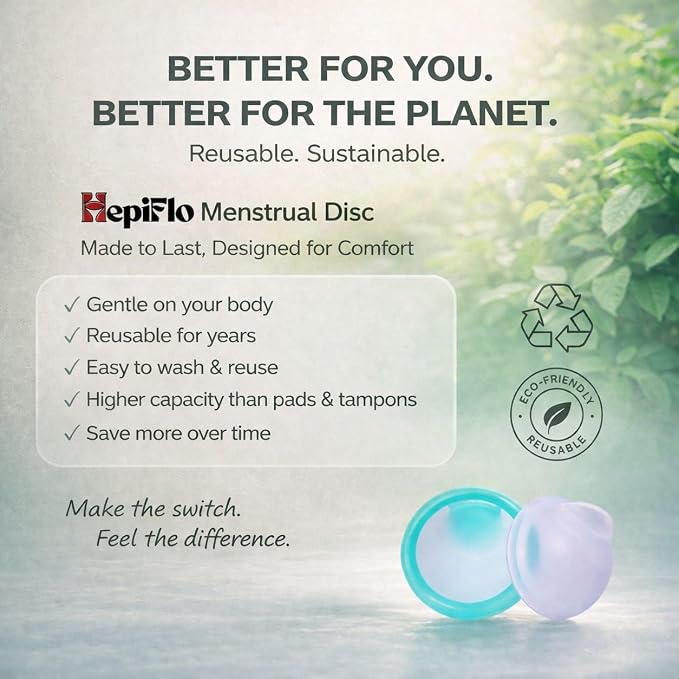 Menstrual Disc Combo – Reusable Disc in 2 Sizes (Small & Large) – Medical-Grade Silicone, Leak-Free, Non-Toxic, 12-Hour Wear, Easy Removal Pull Tab, Eco-Friendly Period Solution