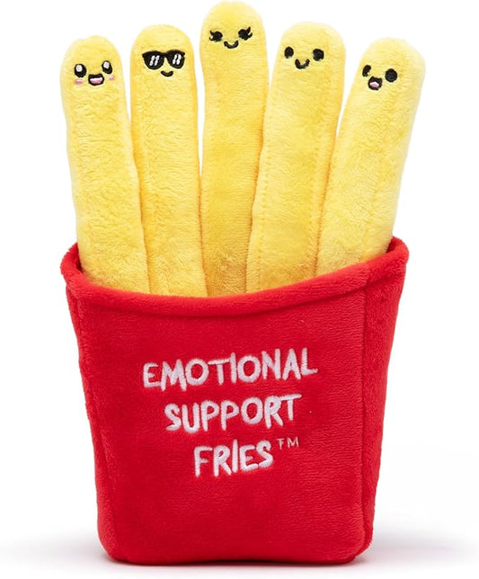 Emotional Support Fries by Relatable, Cuddly Stuffed Animals and Plush Squishy Toys, Cozy Fall Gifts and Trick or Treat Toys for Loved Ones of All Ages, Includes 5 Plushies with Carrying Basket