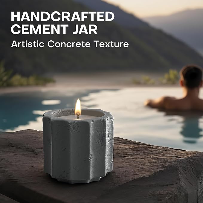 Scented Candles Set for Home, 6 Pack Natural Soy Wax Candle Gift Set, Non-Toxic Cement Jar Candles, Luxury Aromatherapy for Stress Relief, Highly Scented, Housewarming Gifts