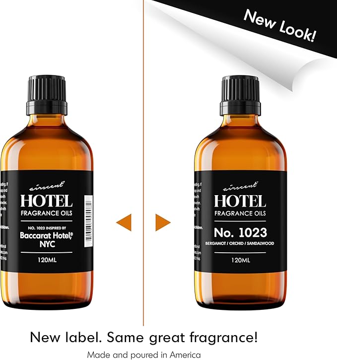 AirScent Hotel Diffuser Oil No. 1023 - Baccarat Hotel Inspired - 10 mL | Bergamot Orchid Sandalwood - Premium Fragrance Oil for Ultrasonic and Waterless Diffusers and Crafting - 0.34 fl oz Bottle