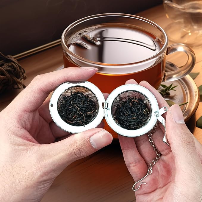 8Pcs Tea Ball,2.1 inch Tea Infuser for Loose Leaf Tea,Teas Strainer with Honey Bee Set Pendant,Loose Leaf Teas Steeper for Flavoring Herbal Spices and Seasonings
