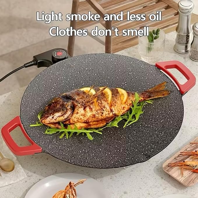 Smokeless Indoor Electric Grill & Nonstick Griddle – Compact, Fast-Heating Tabletop Grill for Steaks, Burgers, Pancakes, BBQ, and Everyday Indoor Cooking