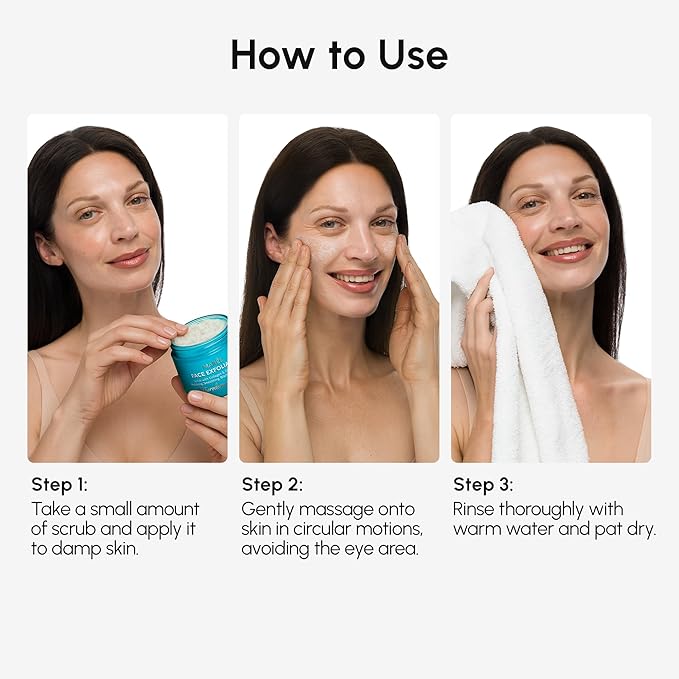 MAREE Face Exfoliator – Microdermabrasion Facial Scrub & Exfoliating Face Wash for Women – Collagen & Glycolic Acid – Gentle Scrub and Exfoliant – Men Exfoliating Scrubber – Exfoliante Facial Cleanser
