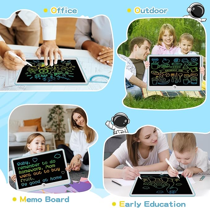 12 Inch LCD Writing Tablet for Kids Ages 3-6, Reusable Doodle Board with Stylus Pen, Drawing Pad Educational Travel Toy for Boys & Girls, Perfect Holiday & Birthday Gift Idea