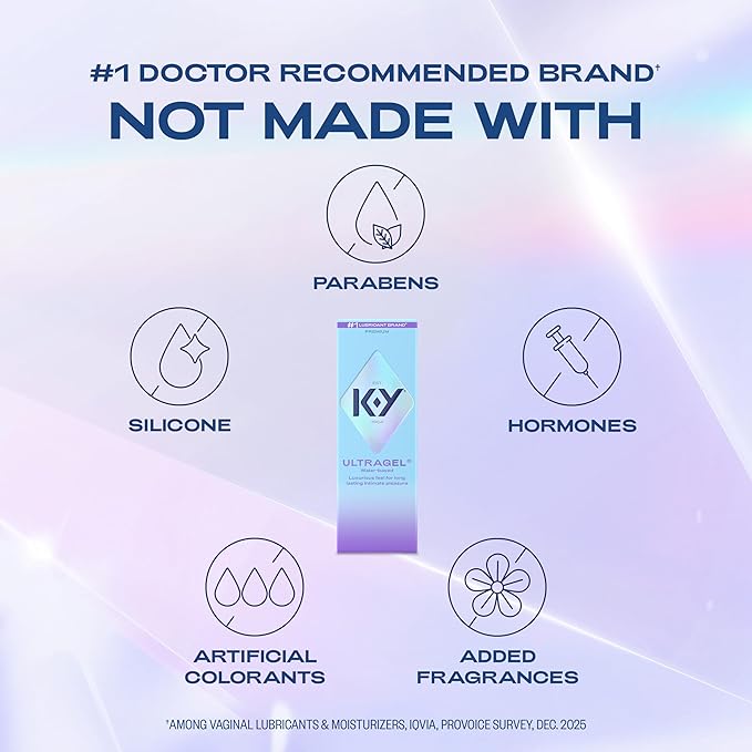 K-Y Ultragel Water Based Lube, Non-Greasy Water Based Personal Lubricant, pH Friendly Lube, Condom Friendly Personal Lube, 8.45 Fl Oz