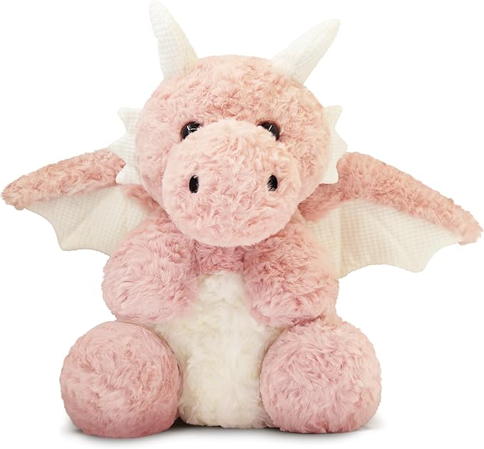 Soft Little Flying Dinosaur Stuffed Plush Pillow, Adorable Pink Dragon Plush Toy and Birthday Present for Kids, Adults and Collectors（Pink/19.7in）