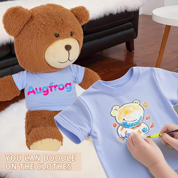 8 - Pack Light Blue Blank T - Shirts for 17 - 18 Inch Bears | Thick DIY Stuffed Animal Canvas Clothes (Blue)