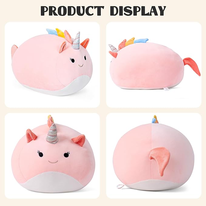 Wepop 20in Unicorn Stuffed Animal, Giant Unicorn Plush, Cuddle Stuffed Plushies Pillows Gifts for Kids Adults Boys and Girls