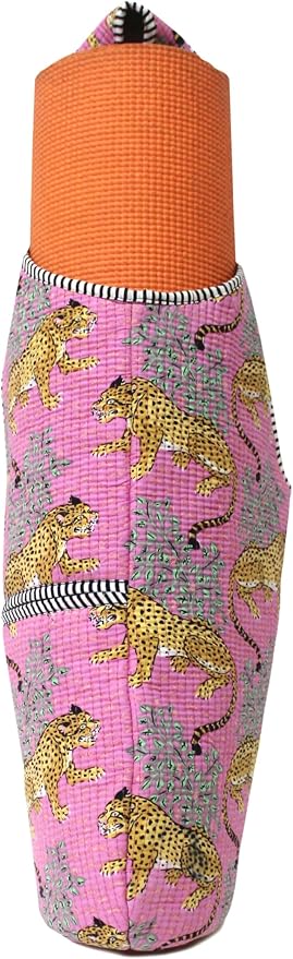 INDIAN CRAFT CASTLE Yoga Mat Bag | Tote Mat Bag | Sling Yoga Tote w/Large Side Pocket & Zipper Pocket | Yoga Mat Carrier Fits Most Size Mats