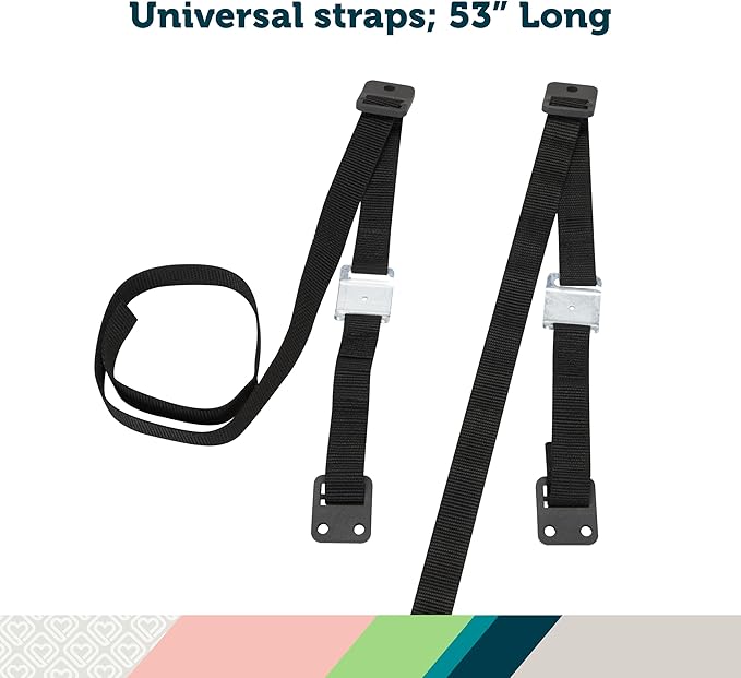Safety 1st TV & Furniture Safety Straps, Black, 2‑Pack, Screws Included