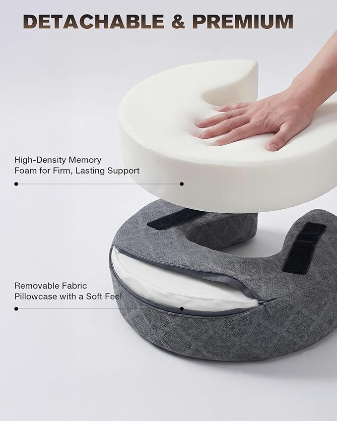 Massage Headrest for Bed, Massage Face Cradle for Bed, Adjustable 18" Height Massage Head Holder, for Home Salon Spa, Comfortable Face Down Pillow