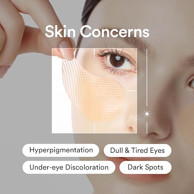 Abib Glutathione Kojic Acid Eye Patches for Radiance Dark Circles & Dark Spots, with Tone-up Jelly, 60 Count, Korean Skin Care