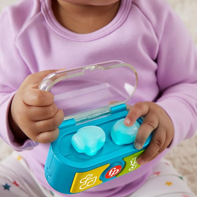 Fisher-Price Laugh & Awaken My First Earphone Toy for Toddlers with Music and Lights, from 6 Months, Multilingual Version, HWY45