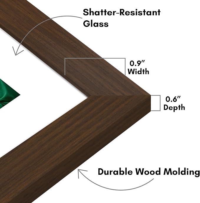 Americanflat 8x10 Picture Frame with Shatter-Resistant Glass - Use as 5x7 Frame with Mat or Display 8x10 Photo Without Mat - Signature Collection - Picture Frames for Tabletop and Wall - Walnut | Shatter-resistant glass, wall or tabletop display with i...