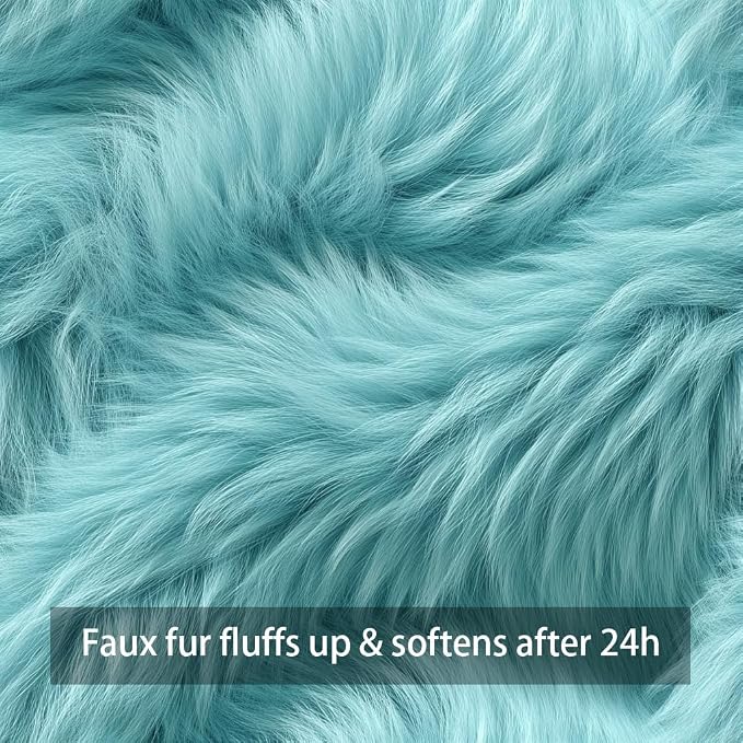 Fall Pumpkins Decorative Pillow Covers 20x20 Set of 2, Light Blue Soft Plush Faux Fur Wool Farmhouse Throw Cushion Cases for Autumn Thanksgiving Holiday Home Decorations
