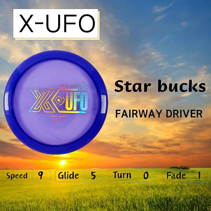 X-UFO Disc Golf Set - Disc Golf Starter Set, Includes 1 Putter, 1 Driver, and 1 midrange disc, Weighing 170-178 Grams. Suitable for Beginners and Professional disc Golf tournaments
