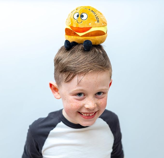 Hamburger Plushie - You're Pun in A Million Punny Muffin Plush, Cute Food Plushie Gift for Kids