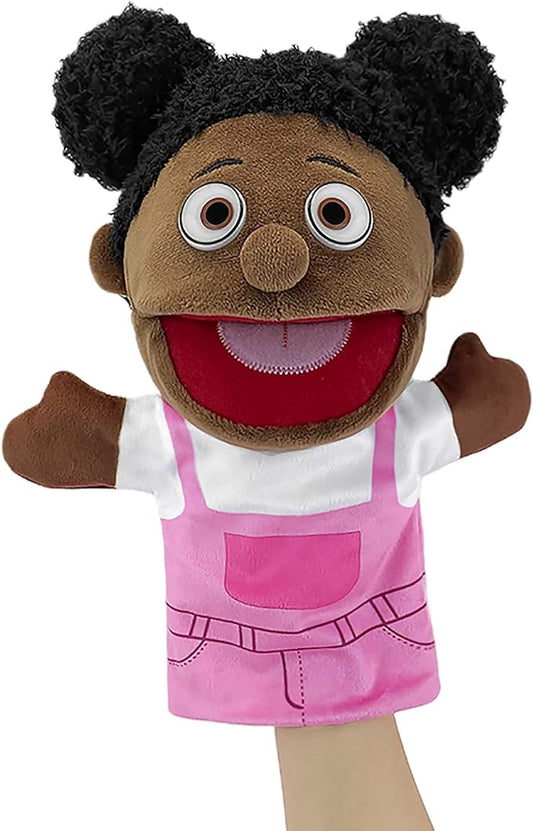 Family Hand Puppets, Puppets for Adults Puppets for Kids Role Paly Family Members 11.8 INCH,Multicultural Finger Puppet with Movable Mouth Soft Plush Puppets for Storytelling Teaching (African Style)