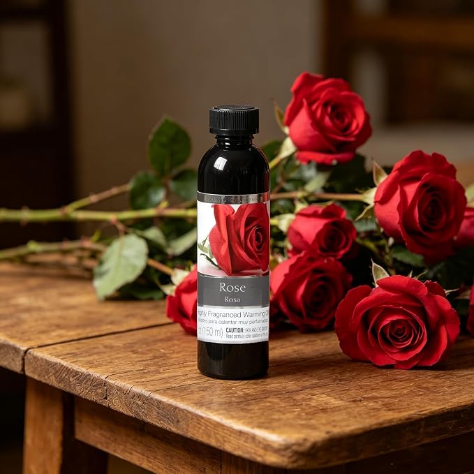 Hosley Set of 2 Rose Fragrance Warming Oils 5 Ounce. Ideal Gift for Weddings spa Reiki Meditation Bathroom Settings. P1
