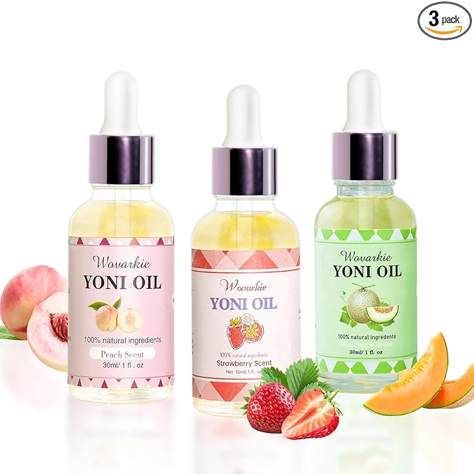 Yoni Oil for Women Set Of 3, 100% Natural Feminine Oil Deodorant for Women, Eliminates Odor and Ph Balanced, Feminine Serum Made with Pure Natural Essential Oils (1 fl oz/30 ml)