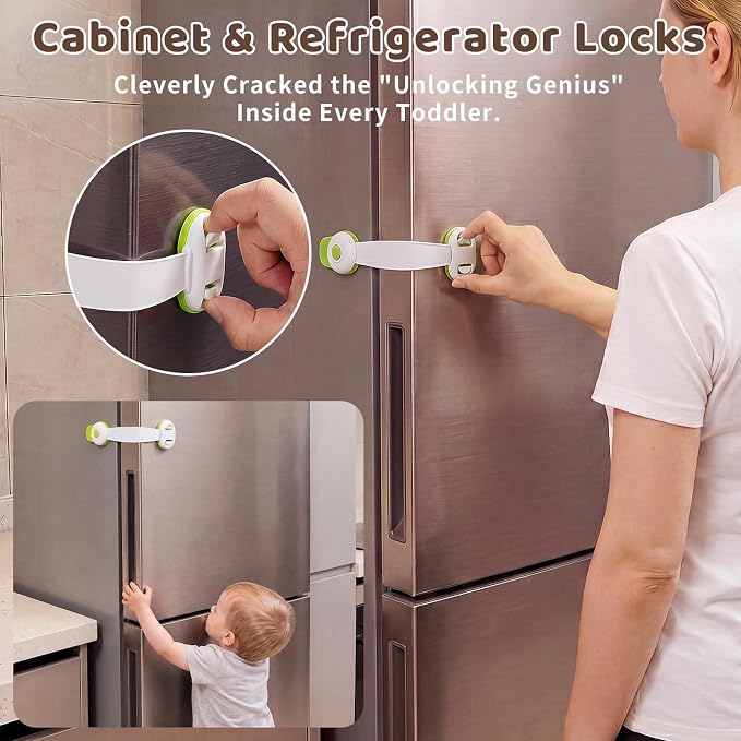 LATIBELL 26-Pack Baby Proofing Kit for Home Safety - Essential Child Proof Cabinet Locks, Drawer Latches, Fridge & Window Locks, Outlet Covers - New Parent Must-Haves for Toddler Safety